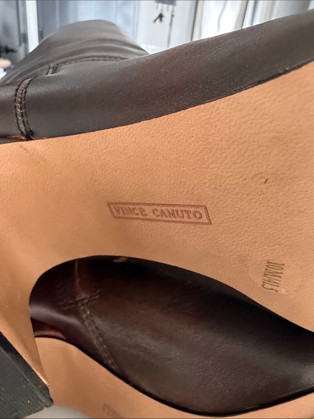 Vince Camuto Dark Brown Over-the-Knee Leather Boots - Picture 8 of 8